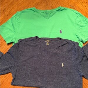 Polo by Ralph Lauren Short-Sleeve and LS Tees in Bright Green & Navy Heather